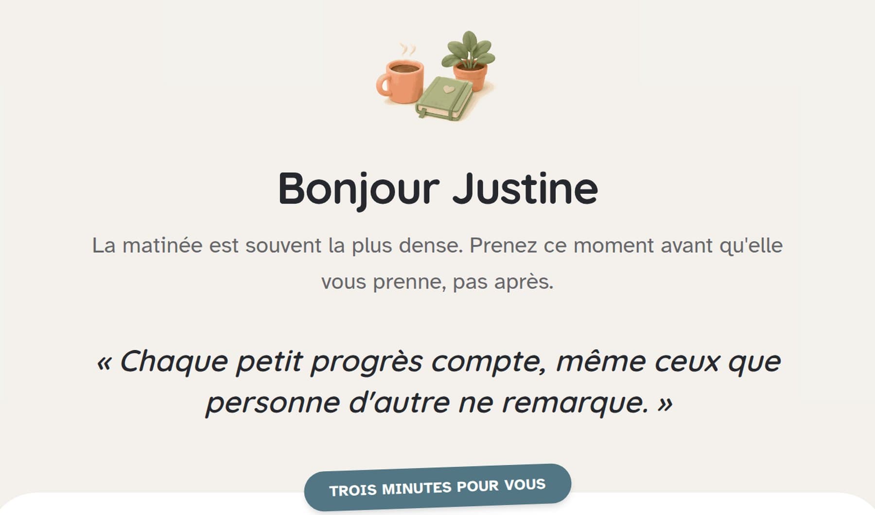 Aperçu du Coin des parents Premium : le jardin qui grandit avec vos gestes de bien-être et le café du jour